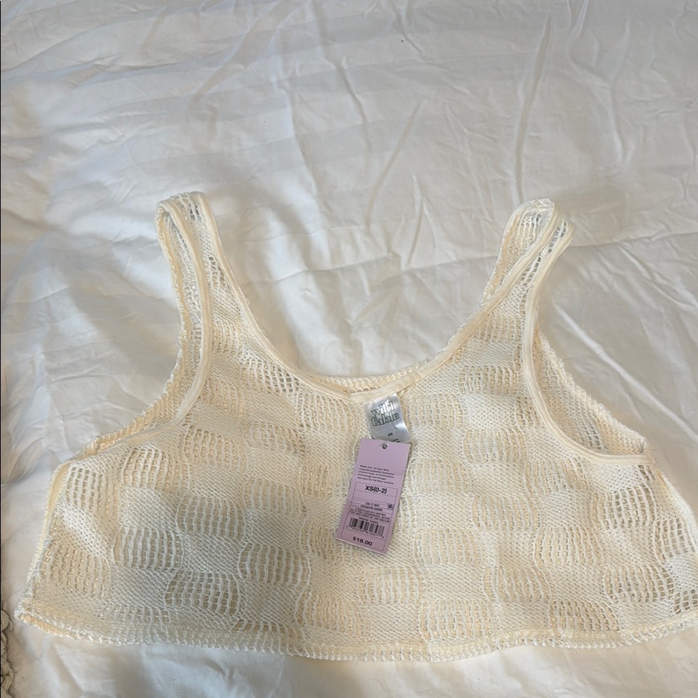 Cream Knit Crop Top